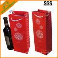 High Quality Art Paper Wine Bottle Carrying Bag